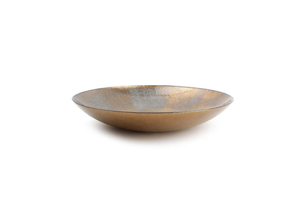 Plat décoratif 33xH6cm verre couleur bronze Cosmo