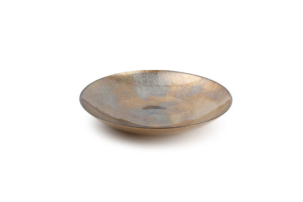 Plat décoratif 33xH6cm verre couleur bronze Cosmo