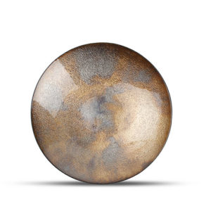 Plat décoratif 33xH6cm verre couleur bronze Cosmo