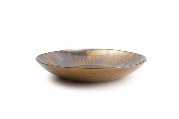 Plat décoratif 40xH6,5cm verre couleur bronze Cosmo