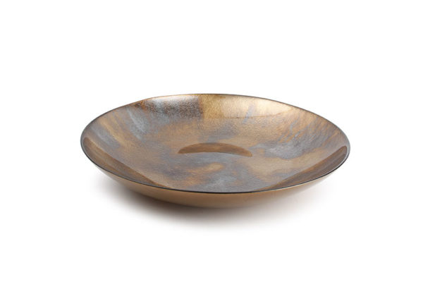 Plat décoratif 40xH6,5cm verre couleur bronze Cosmo