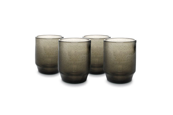 Verre 34cl empilable smoked Drip - set/4
