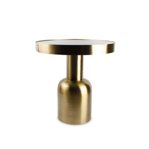 Table gigogne 49xH51cm métal doré+dessus verre Ovo