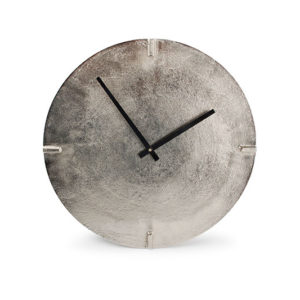 Horloge murale 38cm rond métal coul. argentée Zone