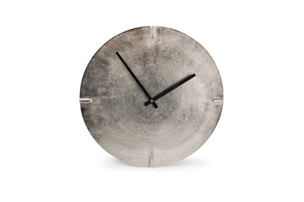 Horloge murale 38cm rond métal coul. argentée Zone