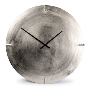 Horloge murale 74cm rond métal coul. argentée Zone