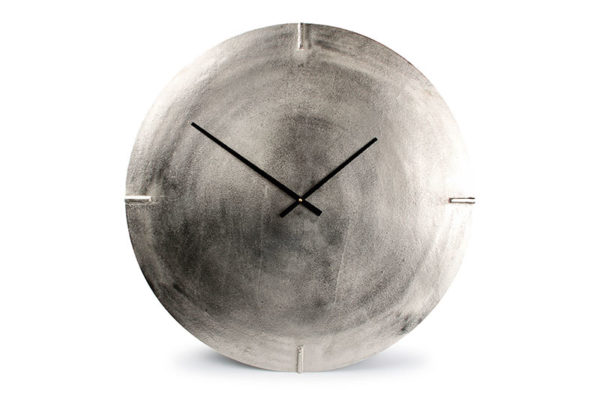 Horloge murale 74cm rond métal coul. argentée Zone