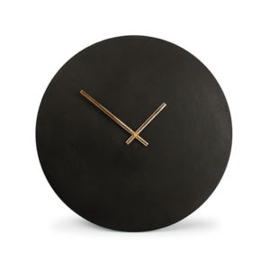 Horloge murale 38cm rond métal noir Zone