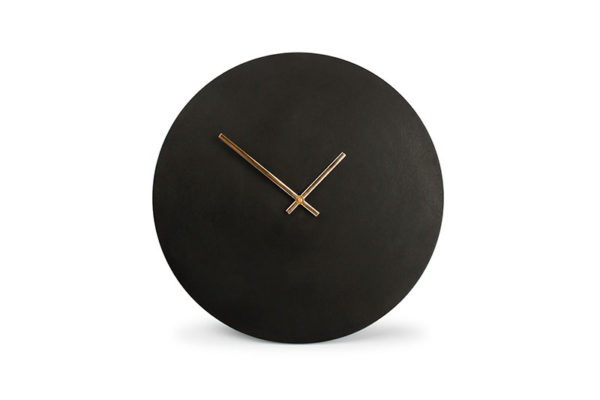 Horloge murale 38cm rond métal noir Zone