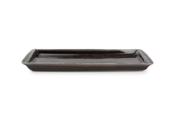 Plat 30,5x10,5xH2,5cm rectangulaire noir Artisan