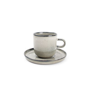 Tasse 0,24L et soucoupe 15cm gris/vert Meridian