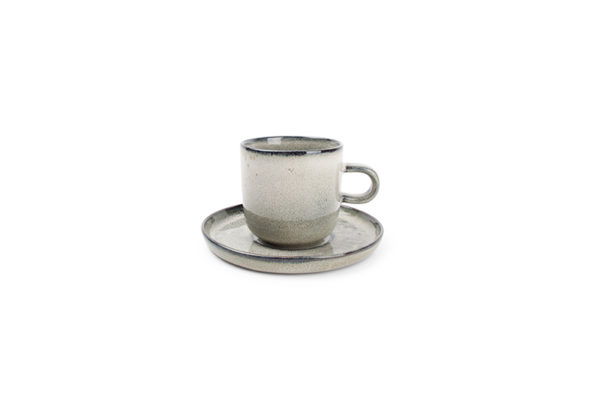 Tasse 0,24L et soucoupe 15cm gris/vert Meridian