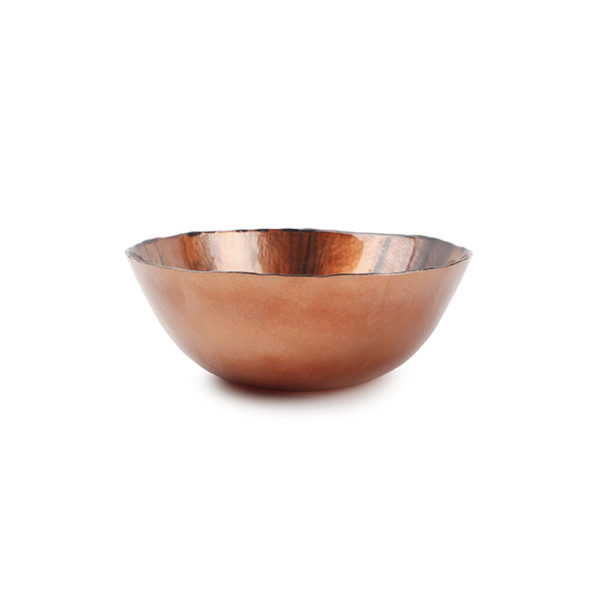 plat décoratif rouge/bronze Guna 22 x H 9 cm