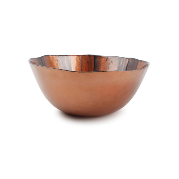 plat décoratif rouge/bronze Guna 28 x H 12 cm