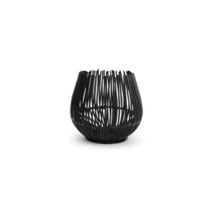 Bougeoir 8,5xH9cm noir Twisted Iris