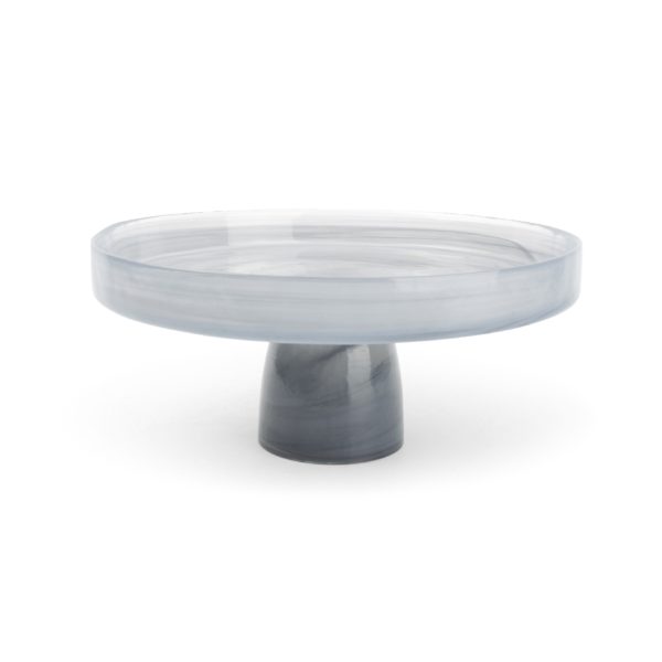 Plat à tarte sur pied 24xH11cm gris Twirl