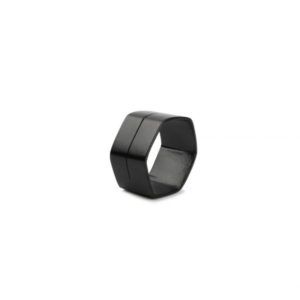 Rond de serviette 5cm hexa. noir Centro - set/4