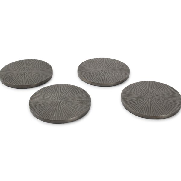 Sous-verre 10cm nervuré noir Charm - set/4 – Image 2